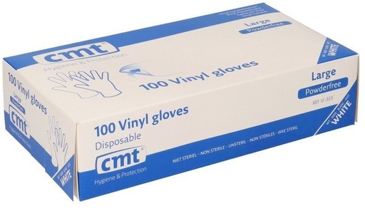 [1469097] Handschoen CMT L vinyl poedervrij wit 100 stuks