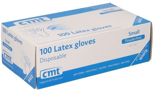 [1469099] Handschoen CMT S latex poedervrij wit 100 stuks
