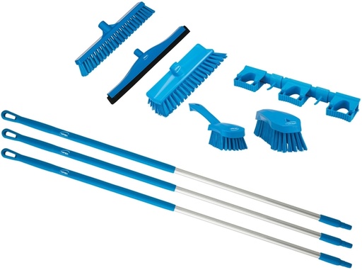 [1469127] Starterkit Vikan Hygiene borstelwerk horeca 9-delig -Blauw