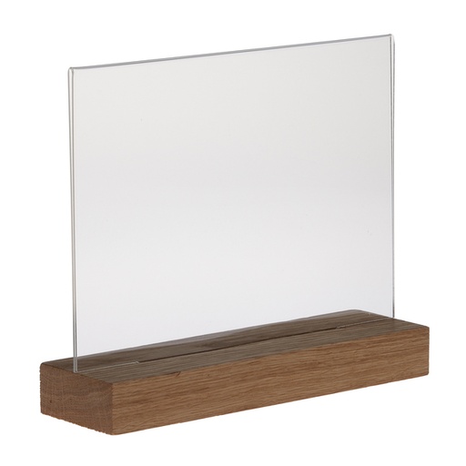 [1473125] Kaarthouder Europel acryl met houten voet A5 liggend