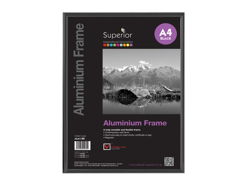 [1473880] Fotolijst Seco A4 zwartkleurig geborsteld aluminium