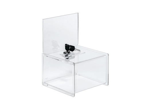 [1473895] Actiebox Sigel transparant met slot 15x22x15cm + insteek