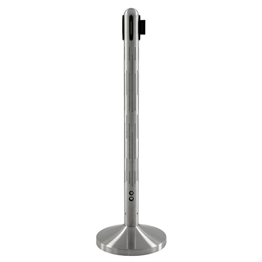 [1474006] Afzetpaal Securit Nova RVS met rolband en RGB-verlichting 100cm zilver