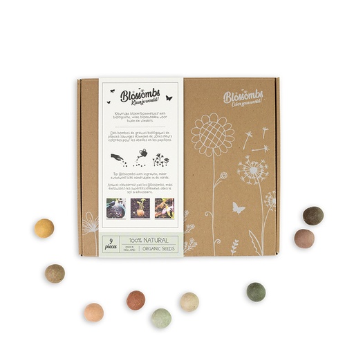 [1474236] Giftbox Blossombs wilde bloemzaden box à 9 zaadbommetjes