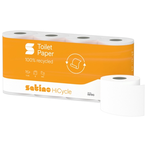 [1466397] Toiletpapier Satino MT1 HiCycle 2-laags 8x400 vel wit 067910