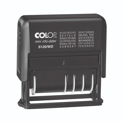 [1468556] Woord-datumstempel Colop Printer Mini S 120/WD 12 teksten zwart