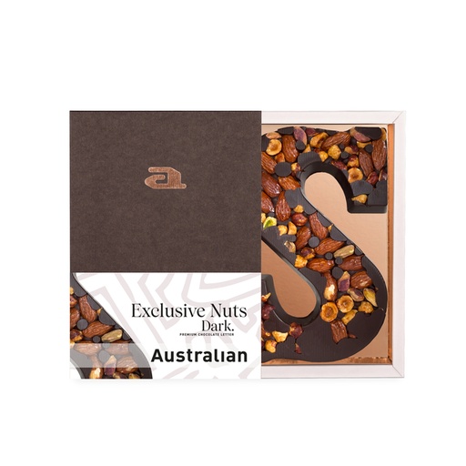 [1468627] Chocoladeletter Australian noten puur S
