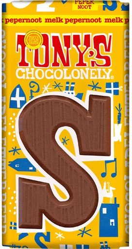[1468667] Chocoladeletter Tony's Chocolonely S melk pepernoot 90 gram