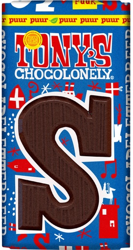 [1468668] Chocoladeletter Tony's Chocolonely S puur 90 gram