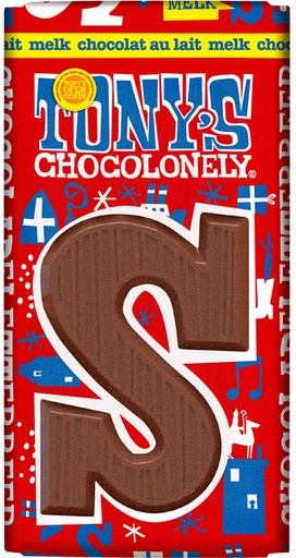 [1468669] Chocoladeletter Tony's Chocolonely melk S 90 gram
