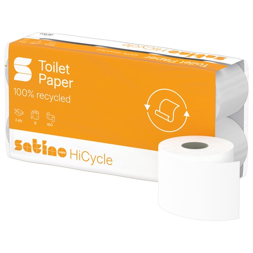 [1466398] Toiletpapier Satino MT1 HiCycle 2-laags 8x400 vel wit 067800