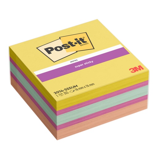 [1474204] Memoblok Post-it 2014 Super Sticky kubus Summer Sorbet 355 vel