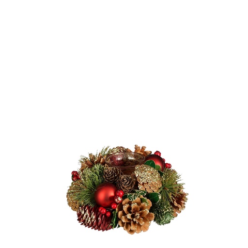 [1467920] Kerststuk met kandelaar MICA 19cm