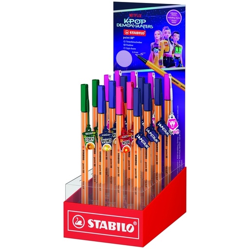 [1468753] Fineliner STABILO point 88  charm K-Pop assorti display à 16 stuks