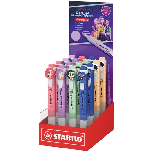 [1468757] Markeerstift Stabilo Swing cool charm K-Pop assorti display à 16 stuks