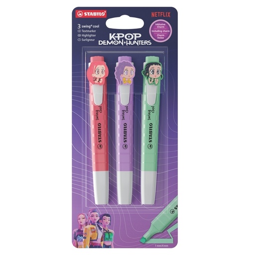 [1468928] Markeerstift STABILO Swing cool K-Pop Demon Hunters BL V1 3st