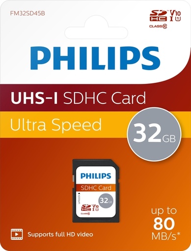 [1469743] Geheugenkaart Philips Ultra Speed SDHC Class 10 UHS-I U1 32GB