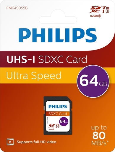 [1469746] Geheugenkaart Philips Ultra Speed SDXC Class 10 UHS-I U1 64GB