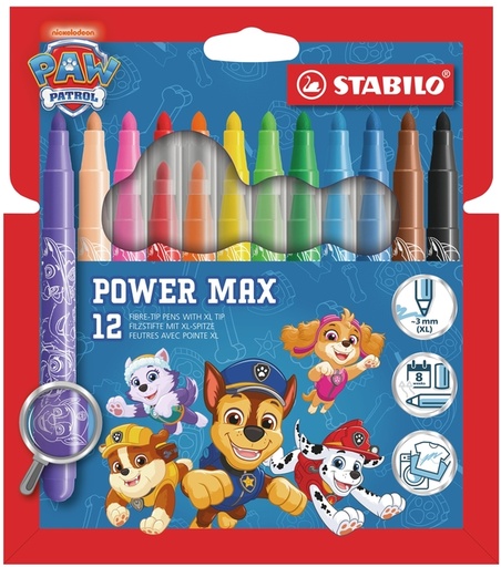 [1468941] Viltstift STABILO power max PAW Patrol 12st
