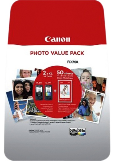 [405097] Inktcartridge Canon PG-560XL CL-561XL + papier