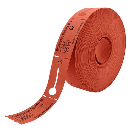 [062491] Garderobebonnen Combicraft nummering  1 t/m 500 rood 500 stuks