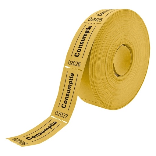 [062525] Consumptiebon Combicraft 57x30mm 2-zijdig 2x1000 stuks geel