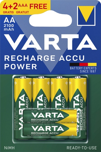 [413529] Batterij oplaadbaar Varta ready2use 4xAA 2100mAh