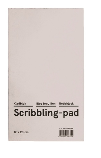 [091258] Kladblok Qbasic 12x20cm 150vel 45gr