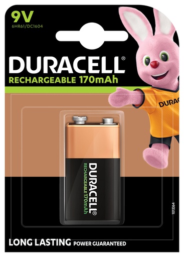 [413694] Batterij oplaadbaar Duracell 1x9Volt 170mAh Plus