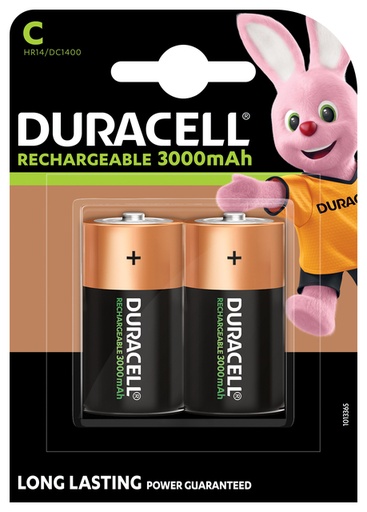 [413695] Batterij oplaadbaar Duracell 2xC 3000mAh Plus