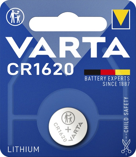[413774] Batterij Varta knoopcel CR1620 lithium blister à 1stuk