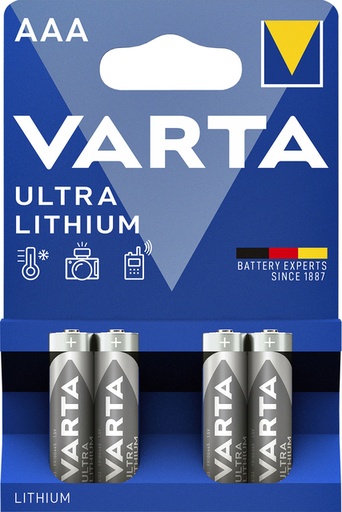[413868] Batterij VARTA Ultra lithium 4x AAA