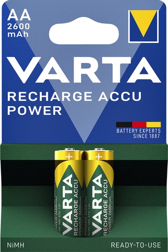 [413874] Batterij oplaadbaar Varta 2xAA 2600mAh ready2use