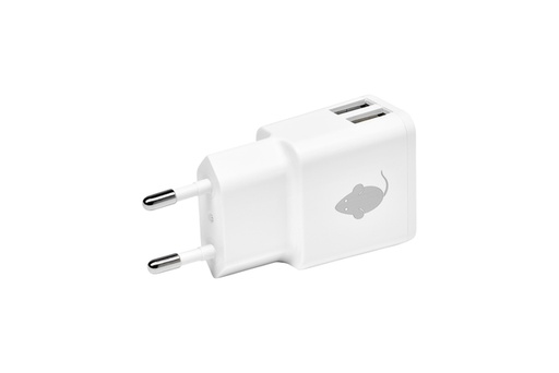 [414413] Oplader Green Mouse USB-A 2x 2.4A wit
