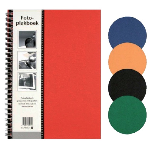 [097020] Plakboek Papyrus 160x215mm 40 vel assorti
