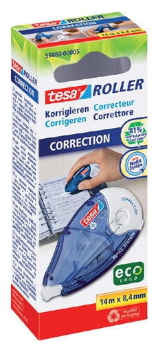 [416569] Correctieroller tesa® ecoLogo® 8,4mmx14m navulbaar hangdoosje