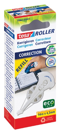 [416570] Navulling corretieroller tesa® ecoLogo® 14mx4,2mm hangdoosje