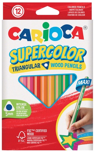 [1430235] Kleurpotlood Carioca Supercolor Triangular 12st