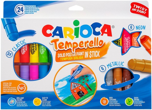[1430237] Verfstift Carioca Temperello set a 24 kleuren