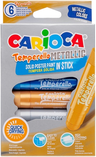 [1430238] Verfstift Carioca Temperello set 6 metallickleuren