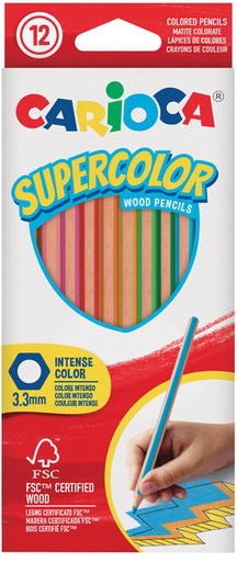 [1430240] Kleurpotlood Carioca Supercolor set a 12 kleuren