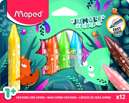 [1430647] Waskrijt Maped Jungle Fever Jumbo set a 12 kleuren