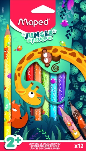 [1430659] Kleurpotlood Maped Jungle Fever Jumbo 12 kleuren
