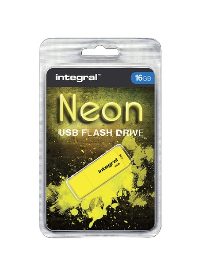 [434857] USB stick 2.0 Integral Neon USB-A 16GB geel