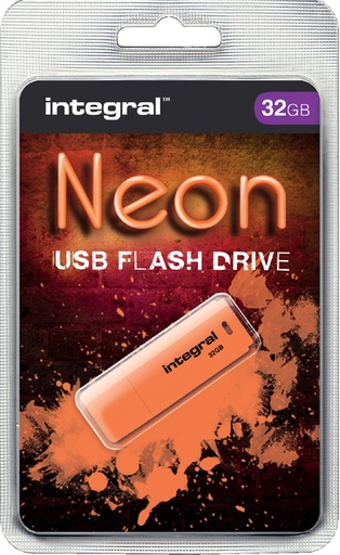 [434924] USB stick 2.0 Integral Neon USB-A 32GB oranje