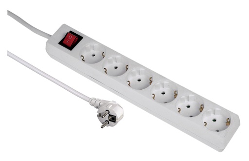 [436146] Stekkerdoos Hama 6-voudig beveiligd 5m wit