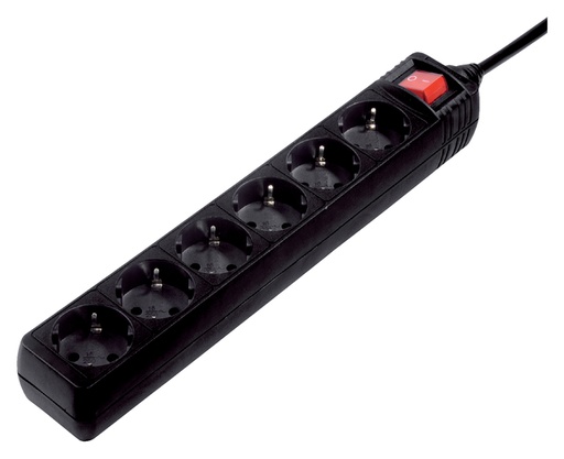 [436196] Stekkerdoos Hama 6-voudig beveiligd 5m zwart