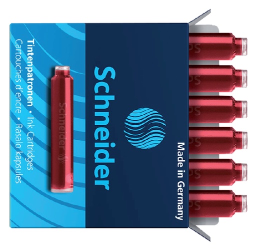 [106369] Inktpatroon Schneider din rood doos à 6 stuks
