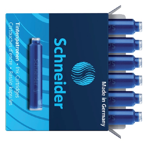 [106370] Inktpatroon Schneider din blauw doos à 6 stuks