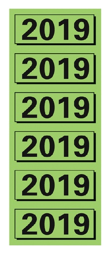 [504278] Rugetiket Elba 2019 57x25mm groen 120 stuks